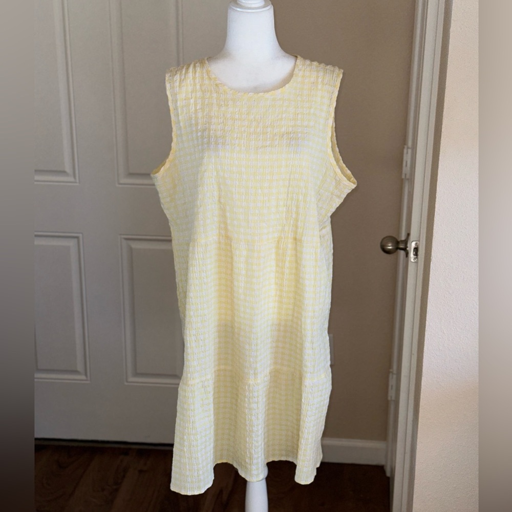 Chloe + Rene Yellow Plaid Dress Size XL - Picture 5 of 11